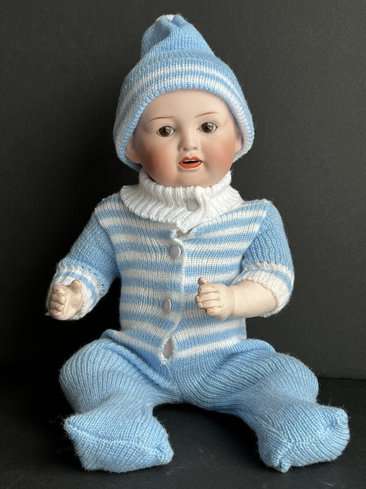 Antique Japanese 14” Yamato Nippon Bisque Solid Dome Head Baby Doll