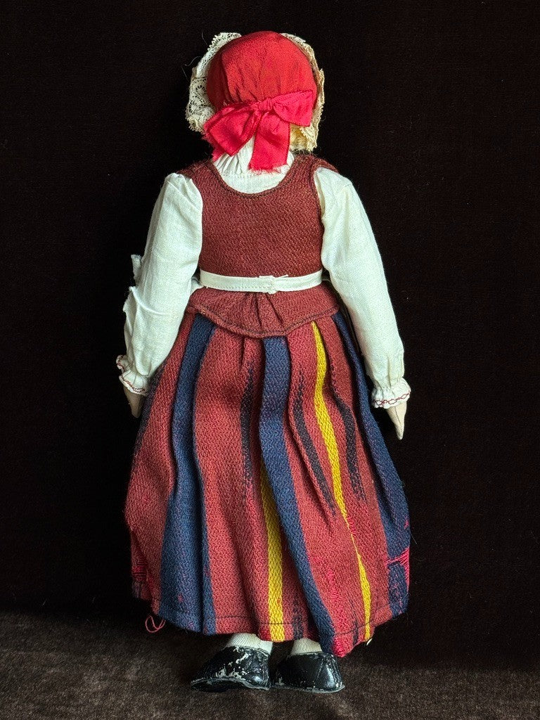 Unidentified Vintage 11.5" Oil Painted Cloth Character Doll