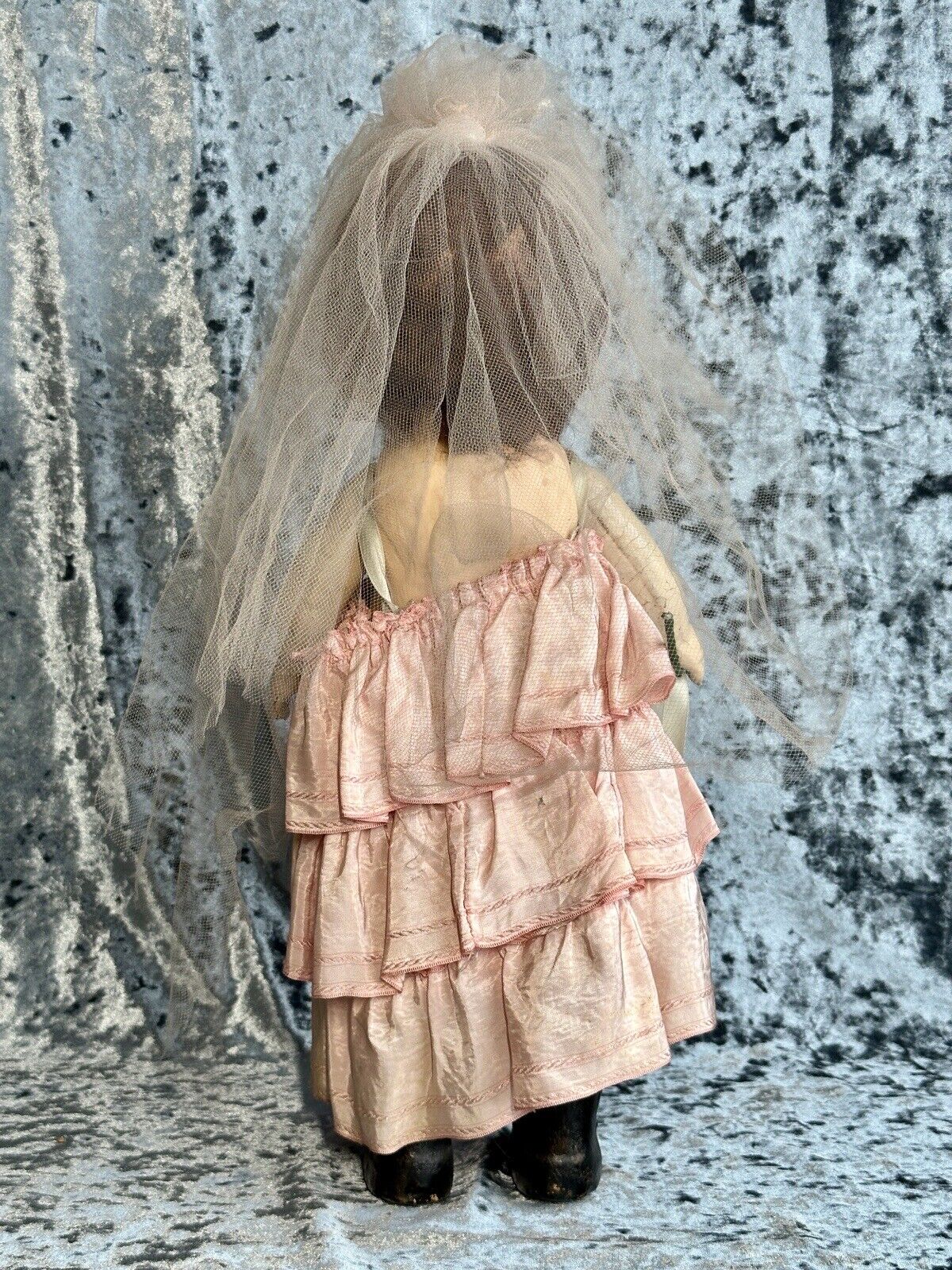 Antique American 17.5” Composition Carnival Prize Bride Doll