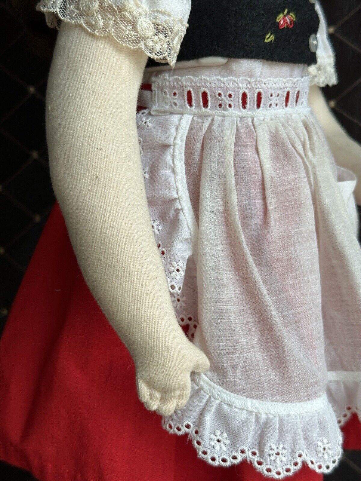 Vintage 23” Artist Signed Felt Cloth Red Riding Hood Doll by Gabriele West LE 50