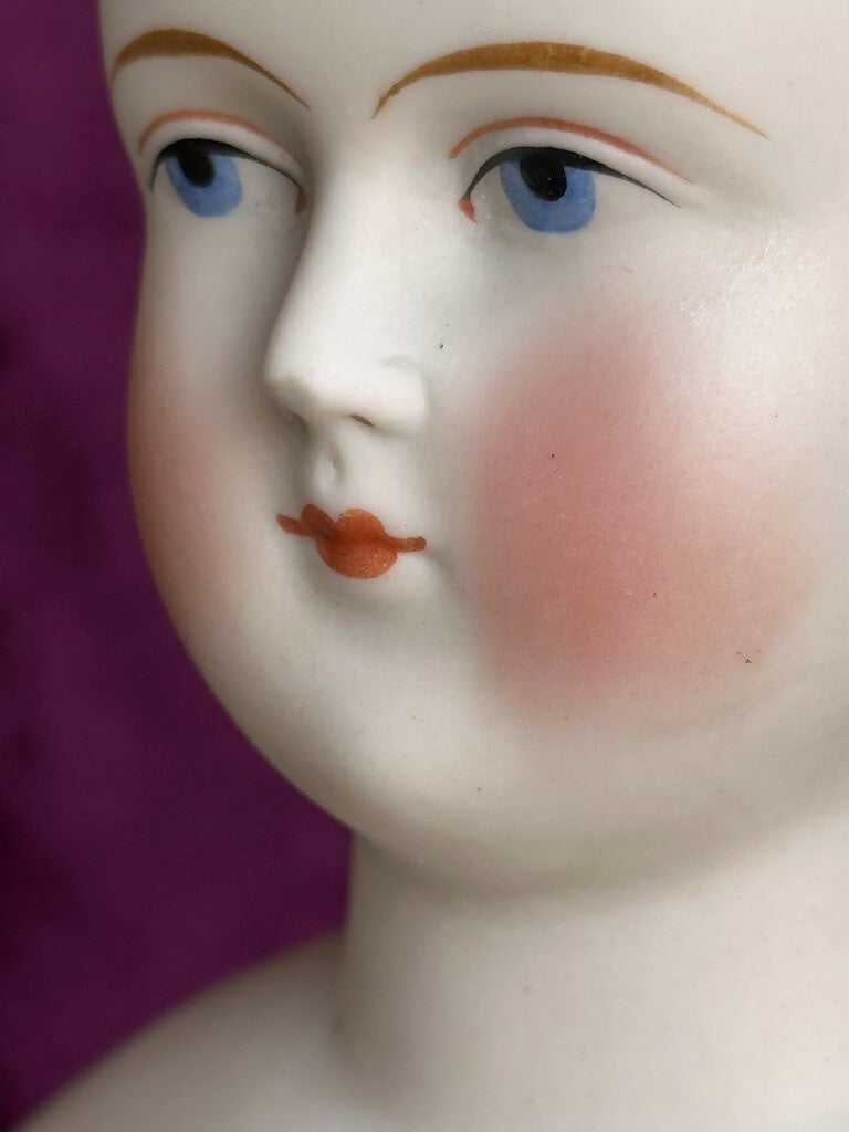 Antique German 16.5” Parian China Bisque Shoulder Head Fashion Doll
