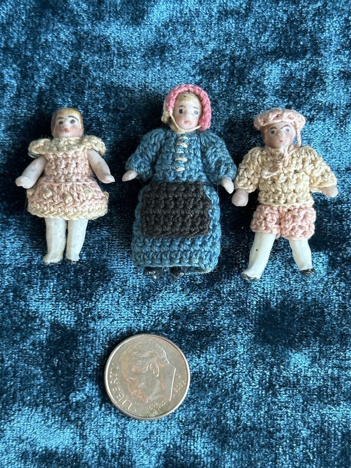 Antique German Hertwig Carl Horn Hansel Gretel Miniature Character Bisque Dolls