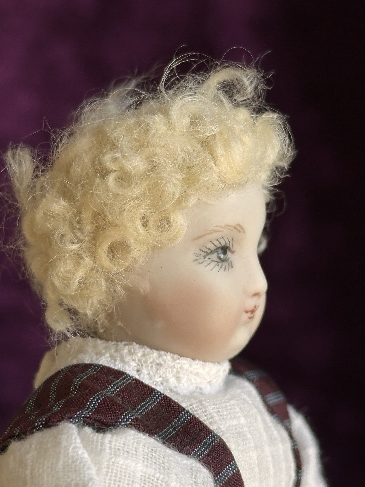 Porcelain Miniature Cathy Hansen Repro of Antique French Huret Dollhouse Doll