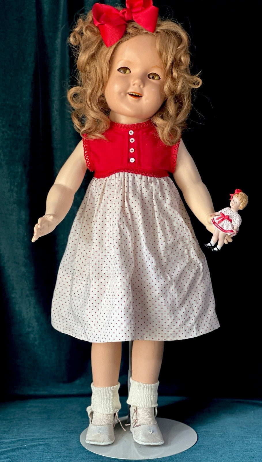 Vintage IDEAL All Composition Shirley Temple 27” Doll Flirty Eyes