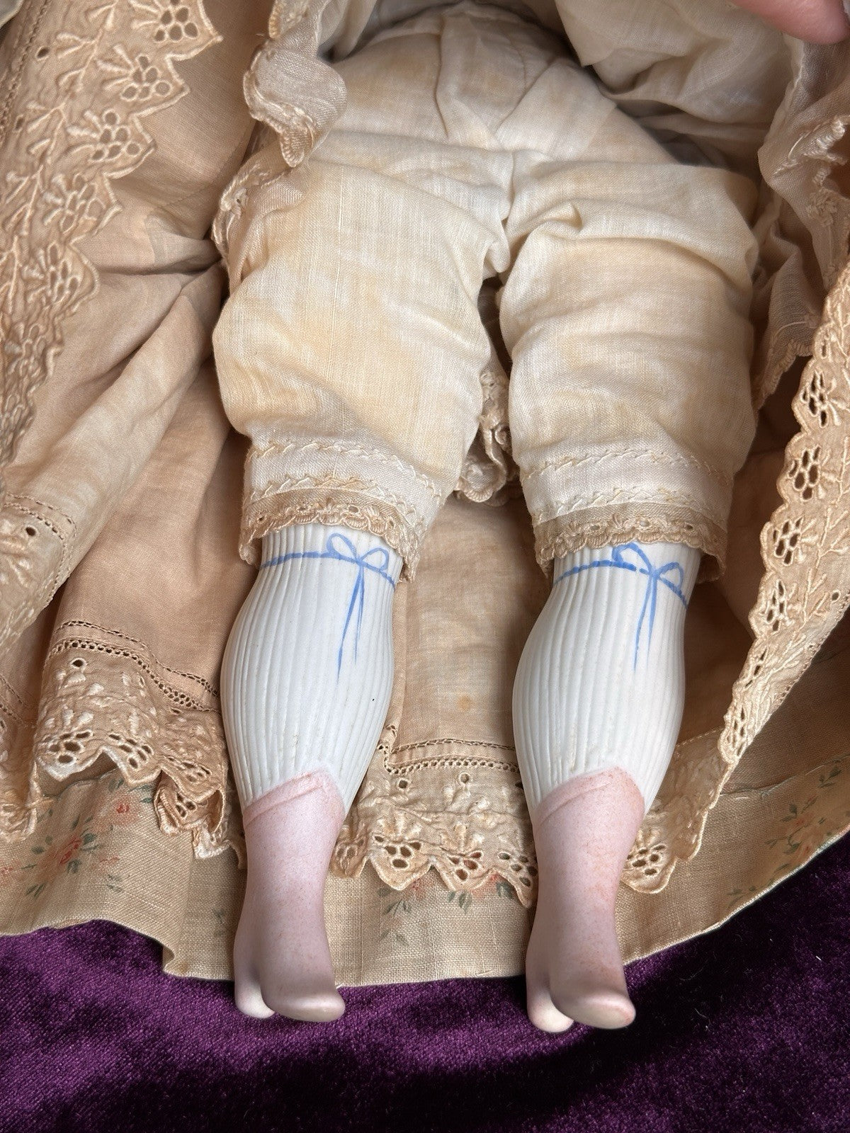Vintage Porcelain 14.5” Reproduction of Antique Hertwig Parian China Head Doll