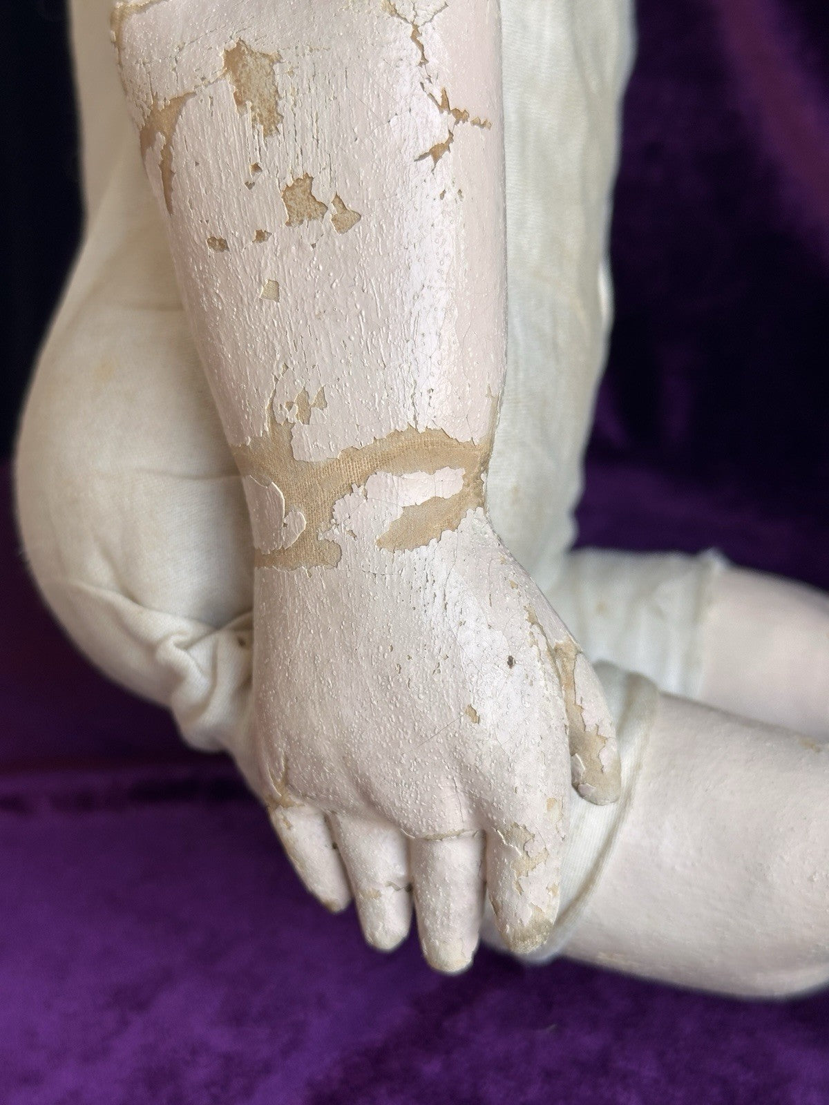 Rare Large Antique American 22” Gertrude Rollinson Oil Painted Cloth Baby Doll