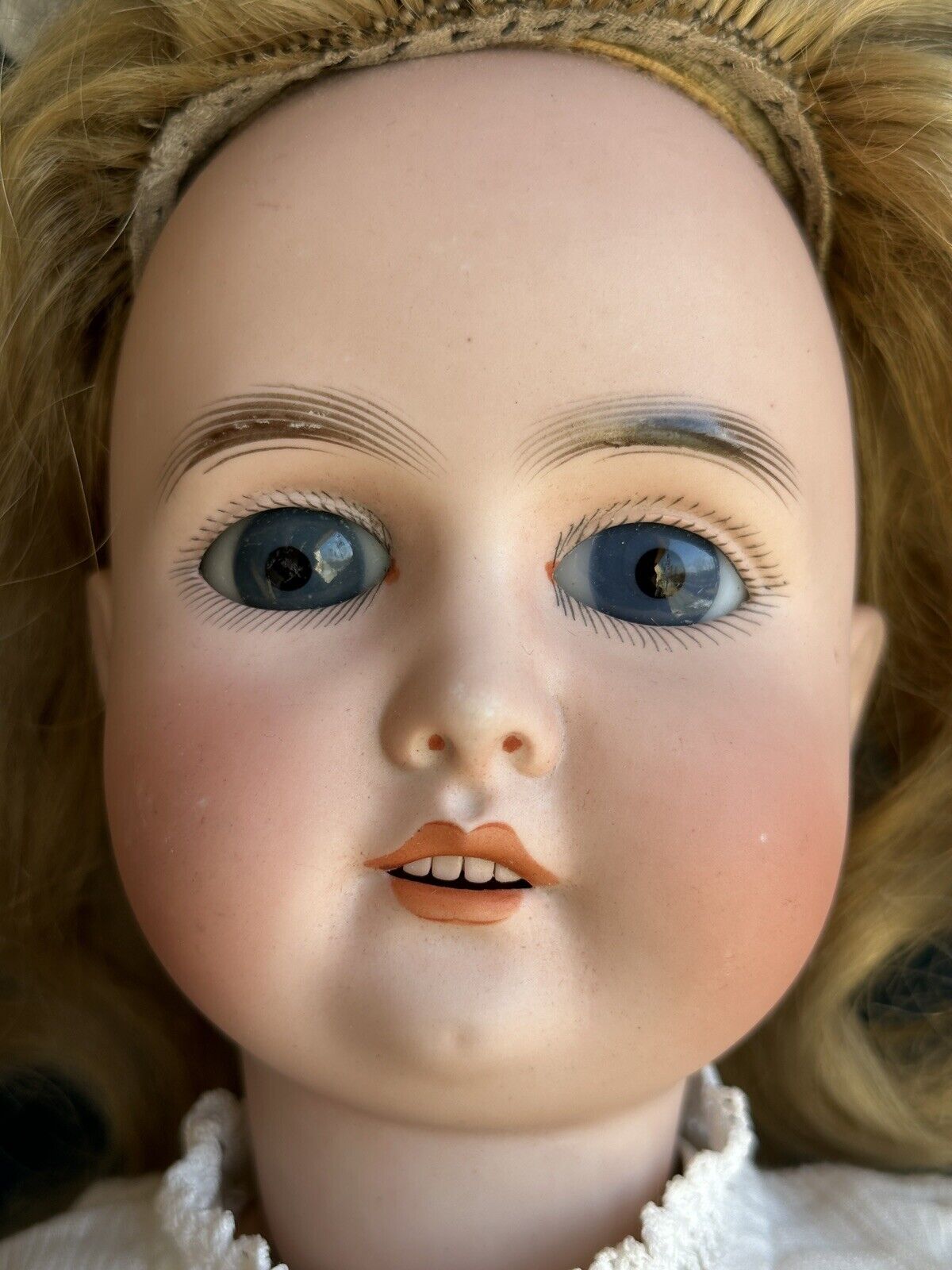 Antique German 22” Adolf Wislizenus Special Bisque Head Doll Walker Body
