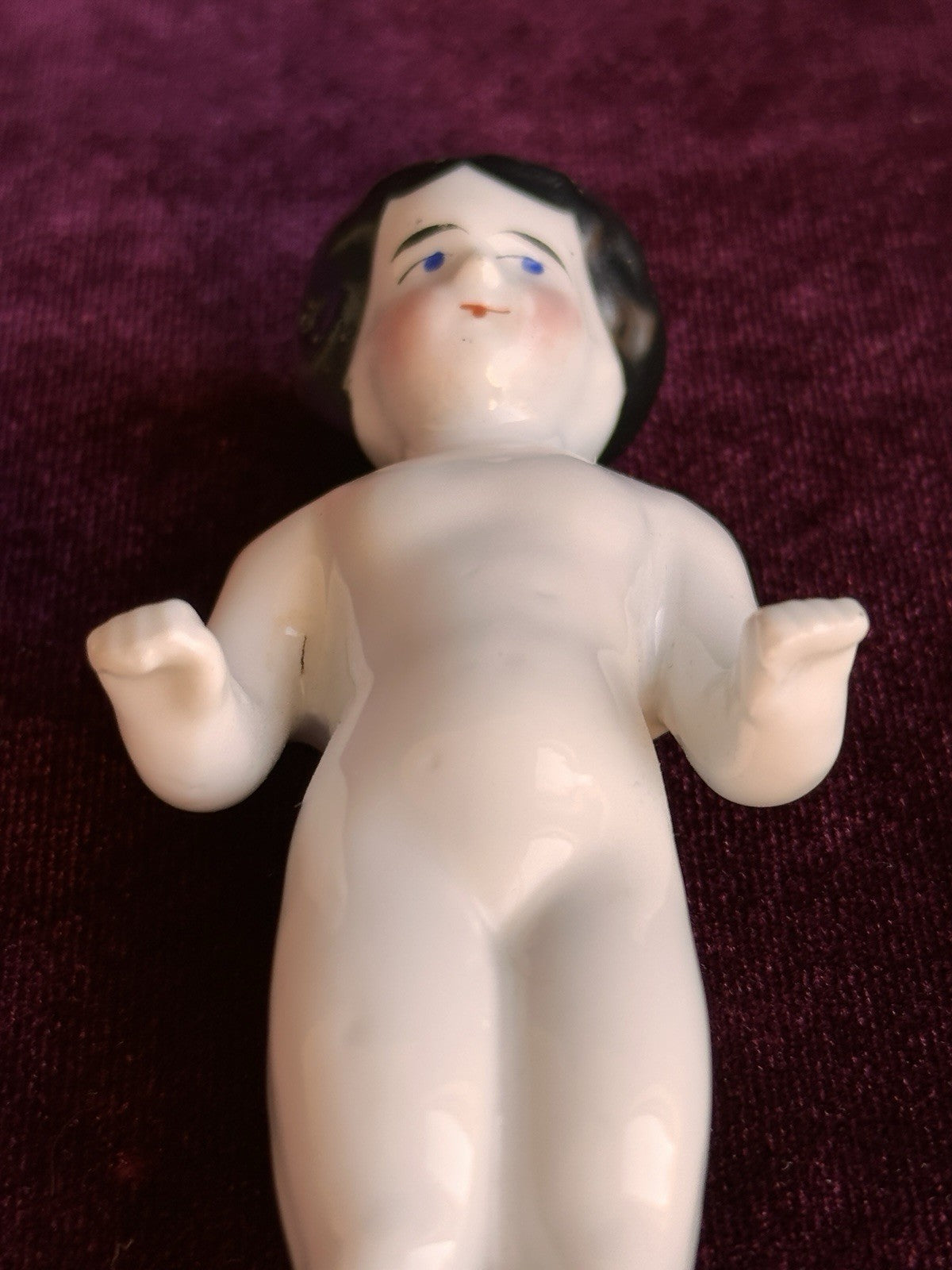 Antique German 4.125” Frozen Charlotte China Doll