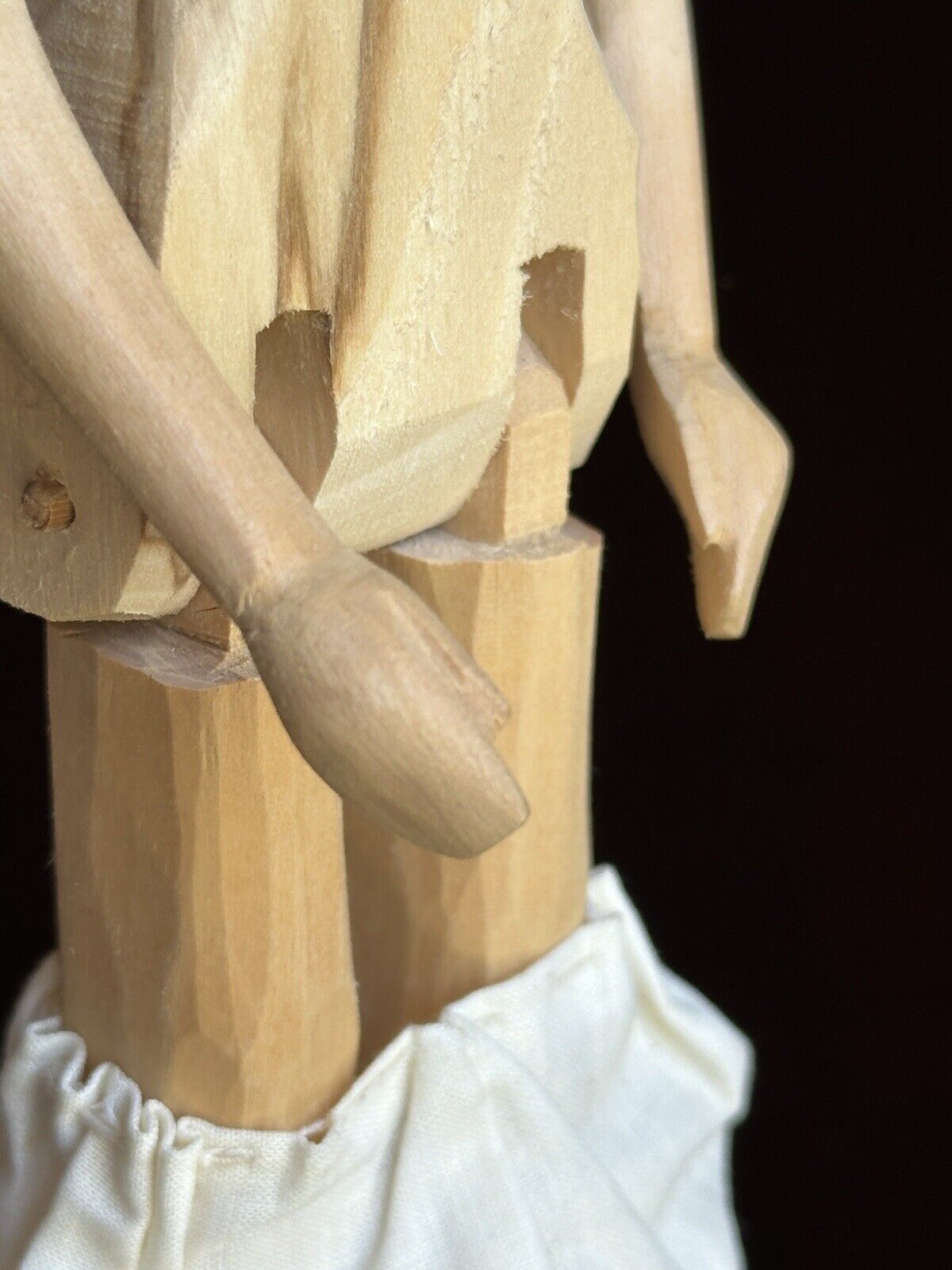 Vintage 10” Helen Bullard Signed Hand Carved Wooden Hitty Doll