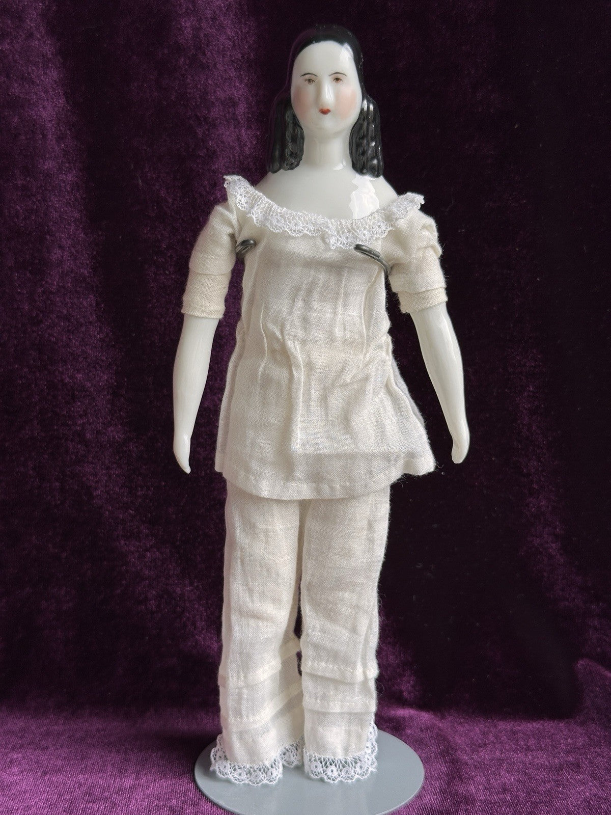 Vintage Petite 9.5” Reproduction of Antique German Lydia China Doll