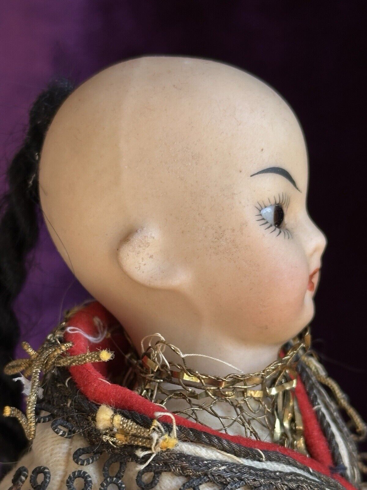 Antique German 6.75” Simon Halbig Asian All Bisque Oriental Boy Doll