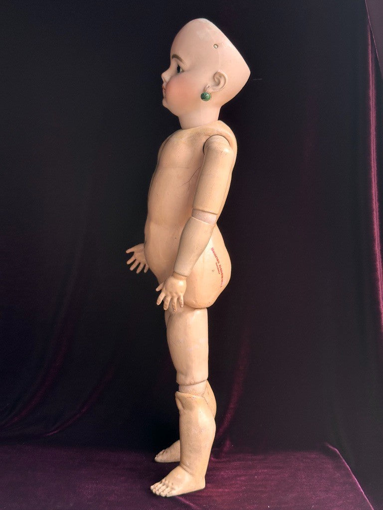 Large Antique German 28” Simon Halbig 949 Bisque Head Open Mouth Doll