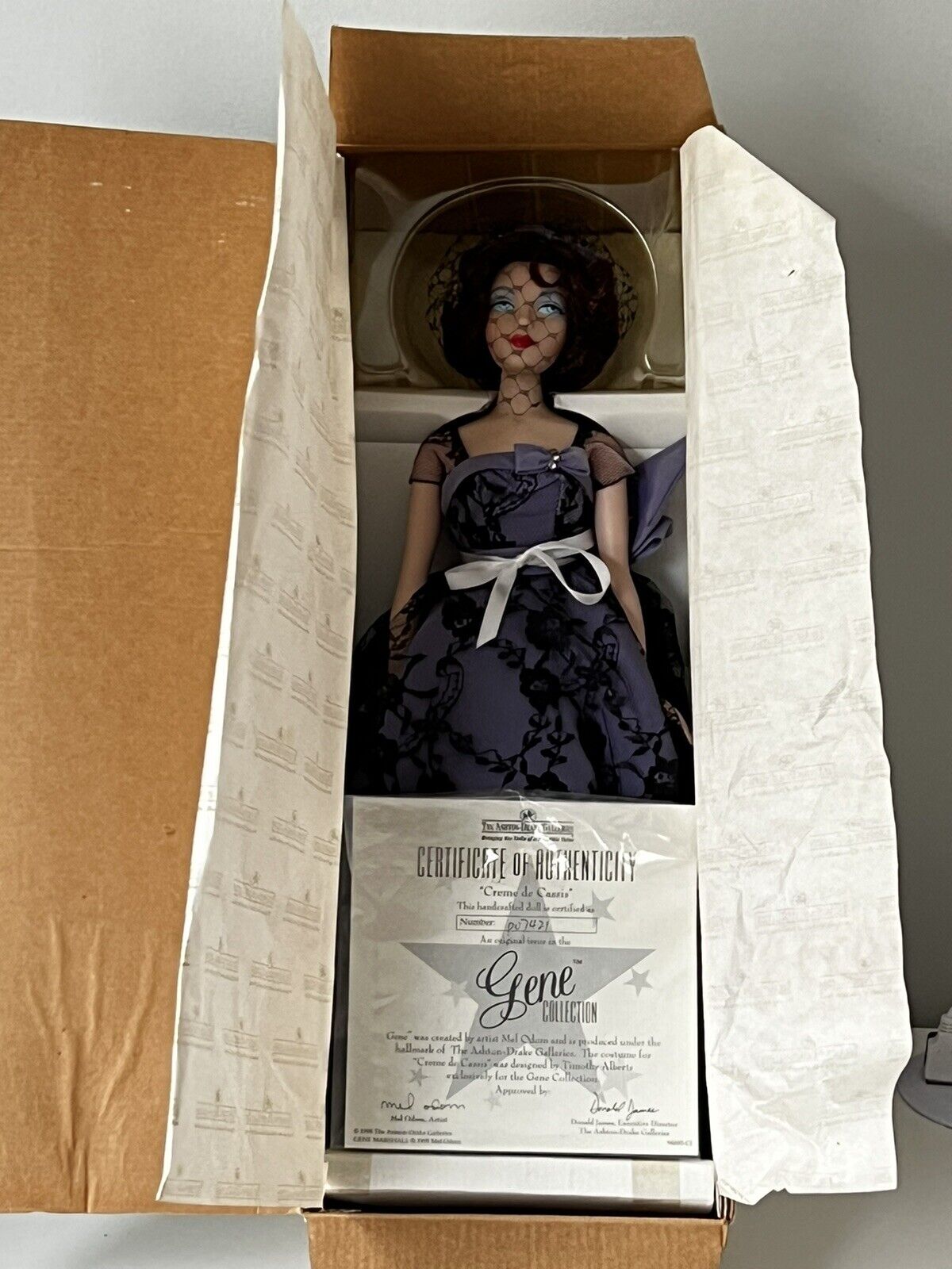 Gene Marshall Mel Odom 16" Doll “Creme De Cassis” Box/tag/COA /accessories