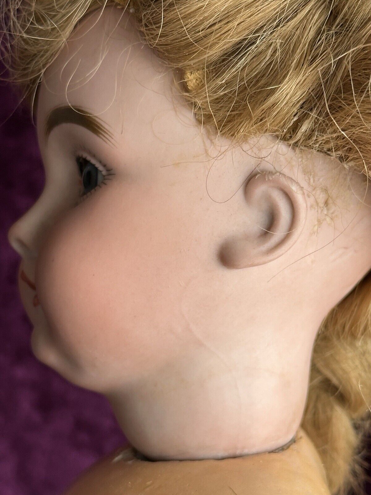 Antique German 19” Early Kestner 143 Bisque Head Doll