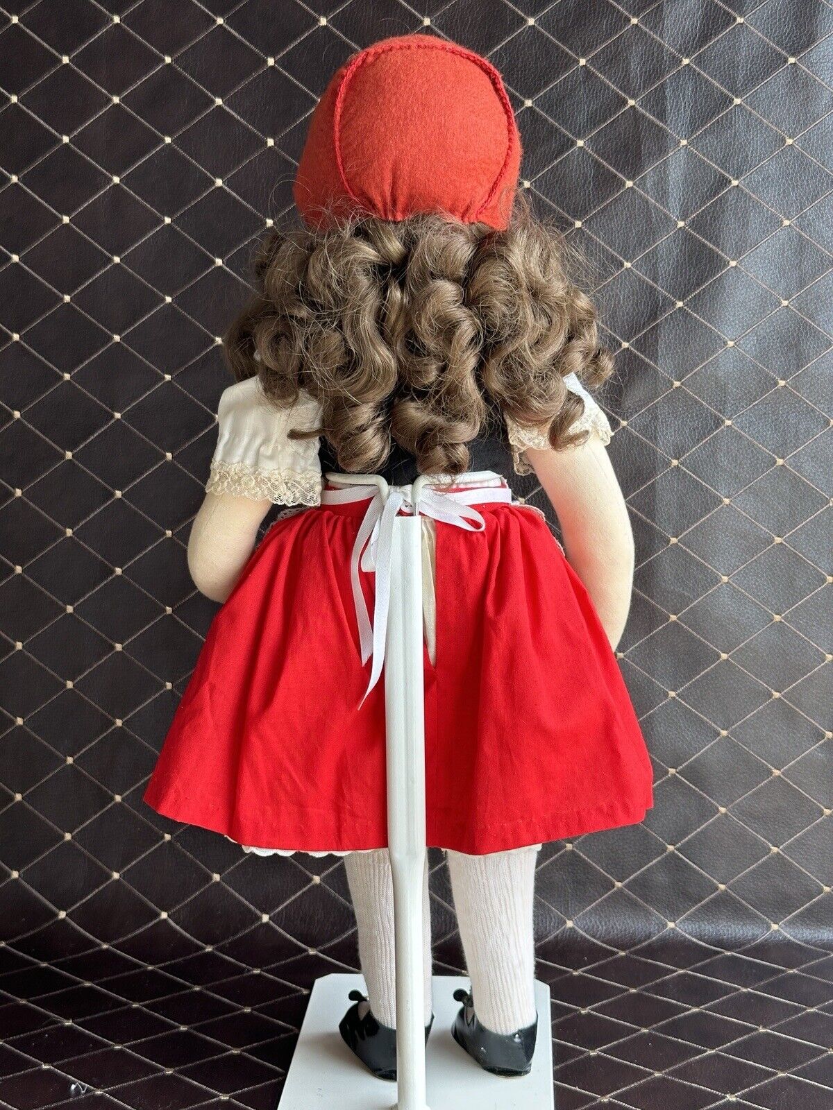 Vintage 23” Artist Signed Felt Cloth Red Riding Hood Doll by Gabriele West LE 50