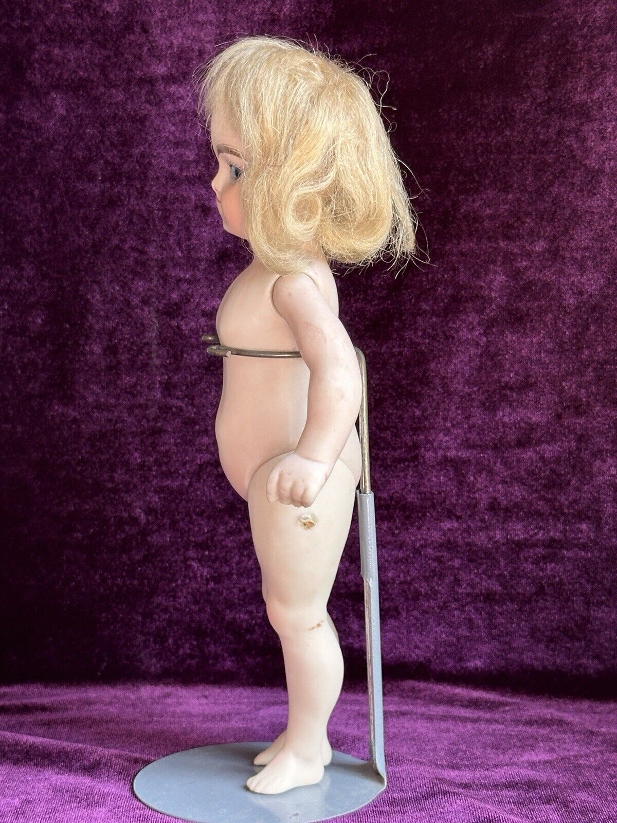 Antique German Large 8.75” All Bisque Kestner (?) Closed Mouth Barefoot Doll
