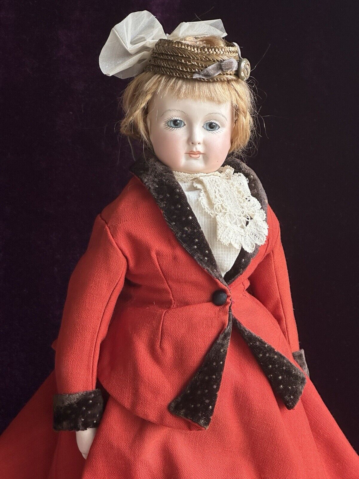 Vintage 15” Reproduction of Antique French Huret Fashion Doll with Glass Eyes