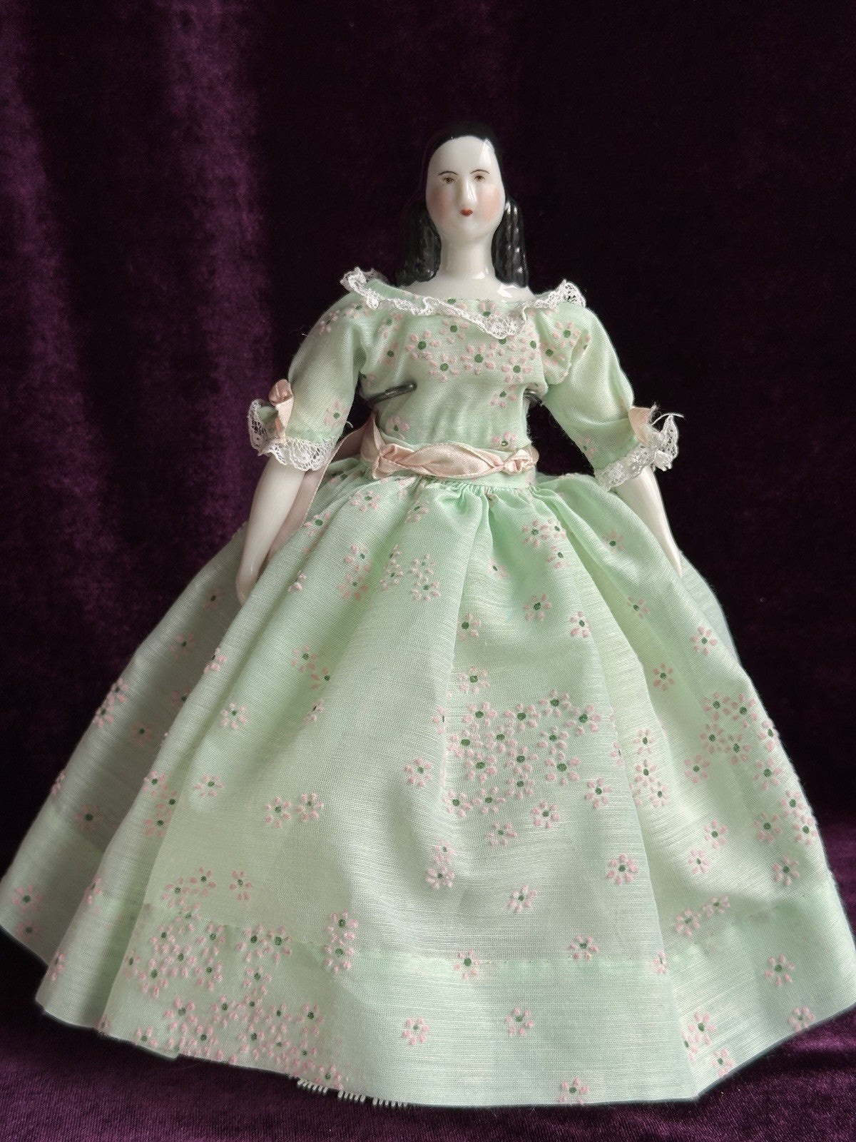 Vintage Petite 9.5” Reproduction of Antique German Lydia China Doll