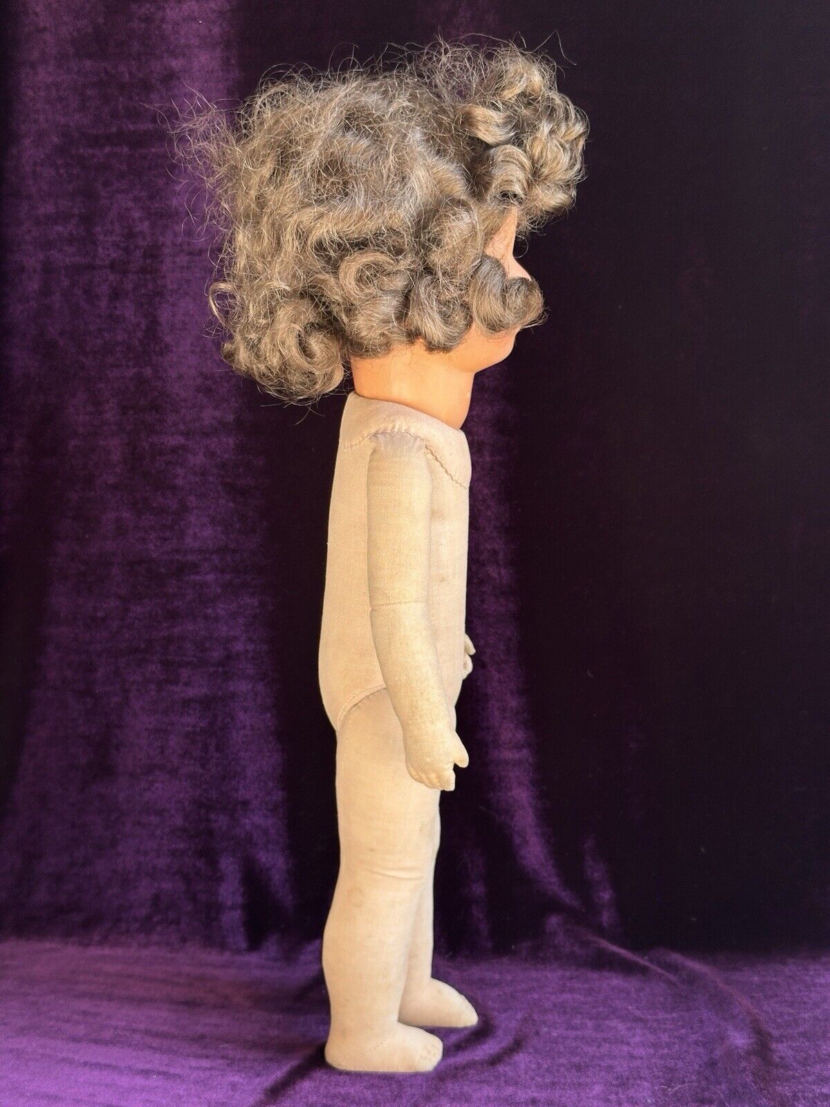 Antique German 18.5” Kathe Kruse VIII (?) Cloth Child Girl Doll with Swivel Neck