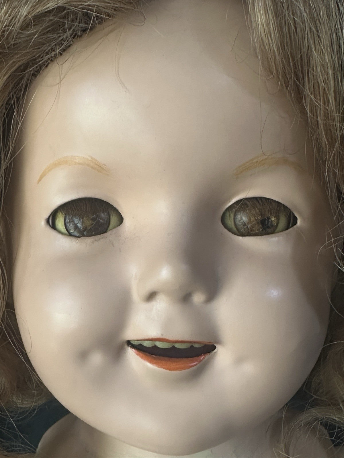 Vintage IDEAL All Composition Shirley Temple 27” Doll Flirty Eyes