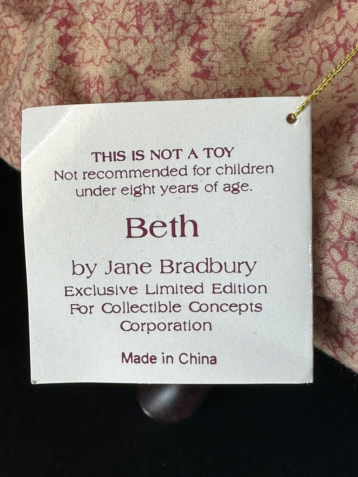 Collectible Porcelain Doll “Beth" By Jane Bradbury