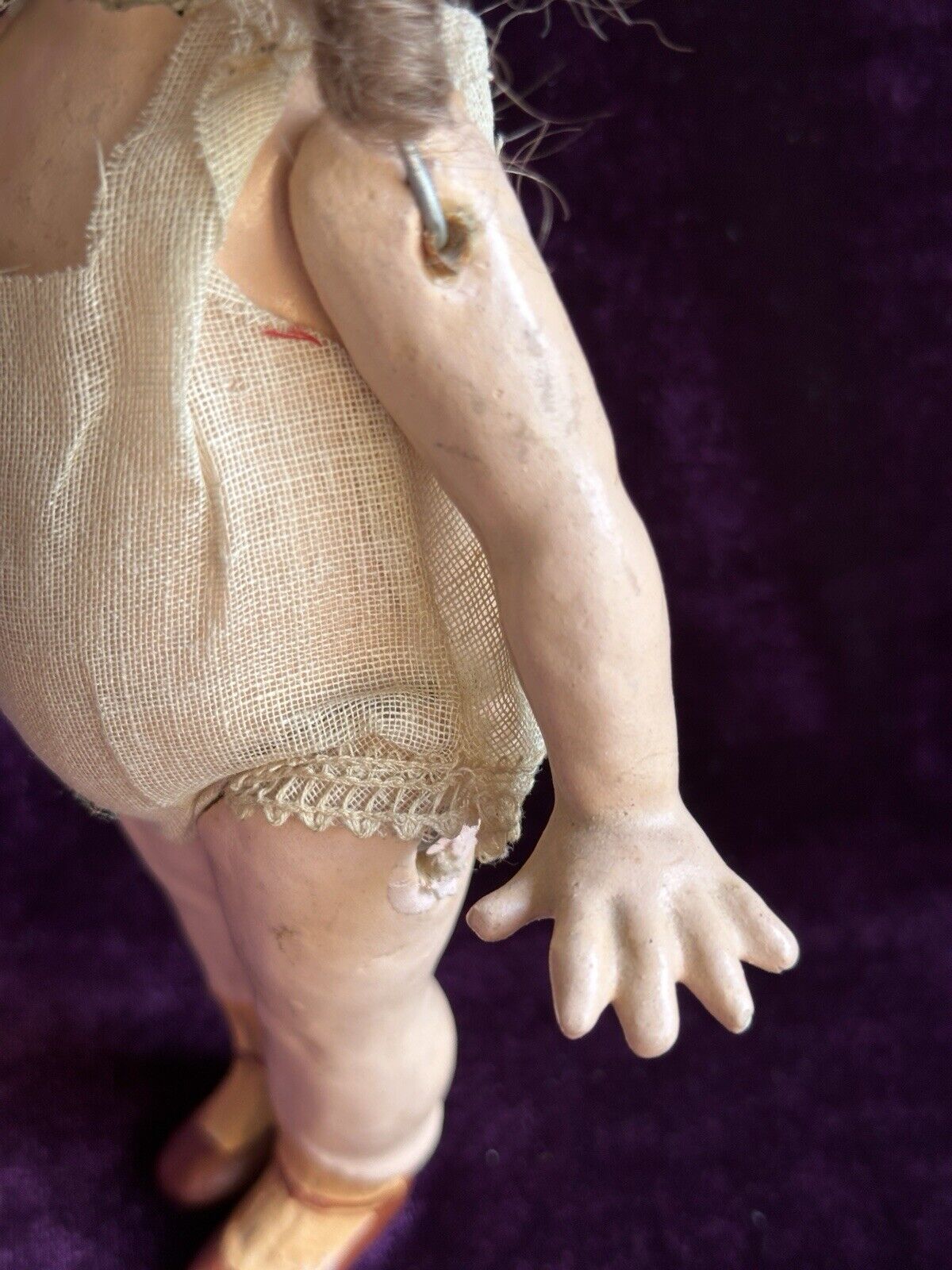 Rare Antique German 9” Gebruder Heubach 8420 Side Glancing Eyes Bisque Doll