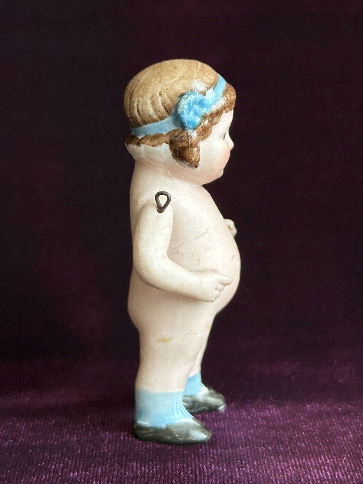 Antique German 2.75” Miniature All Bisque Googly Eyes 89-7 Character Doll