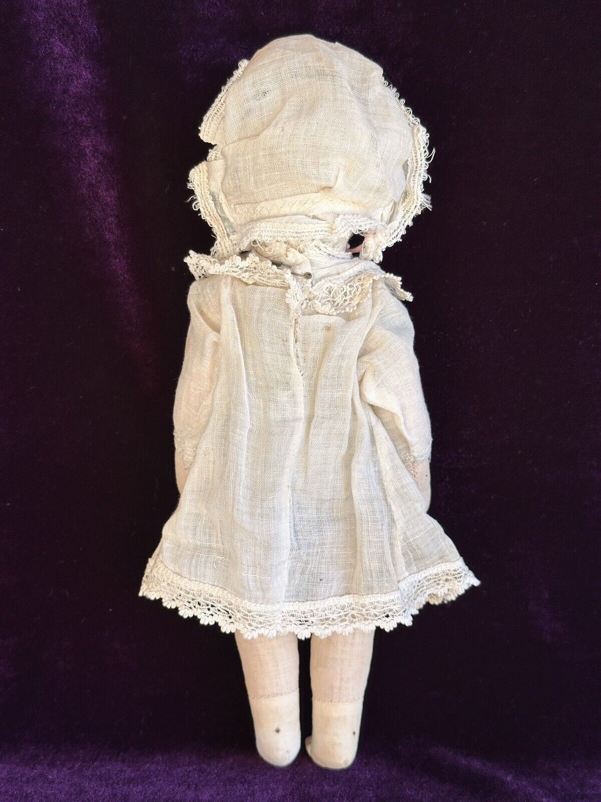 Antique American 12” Bruckner Lithograph Hard Mask Cloth Rag Doll