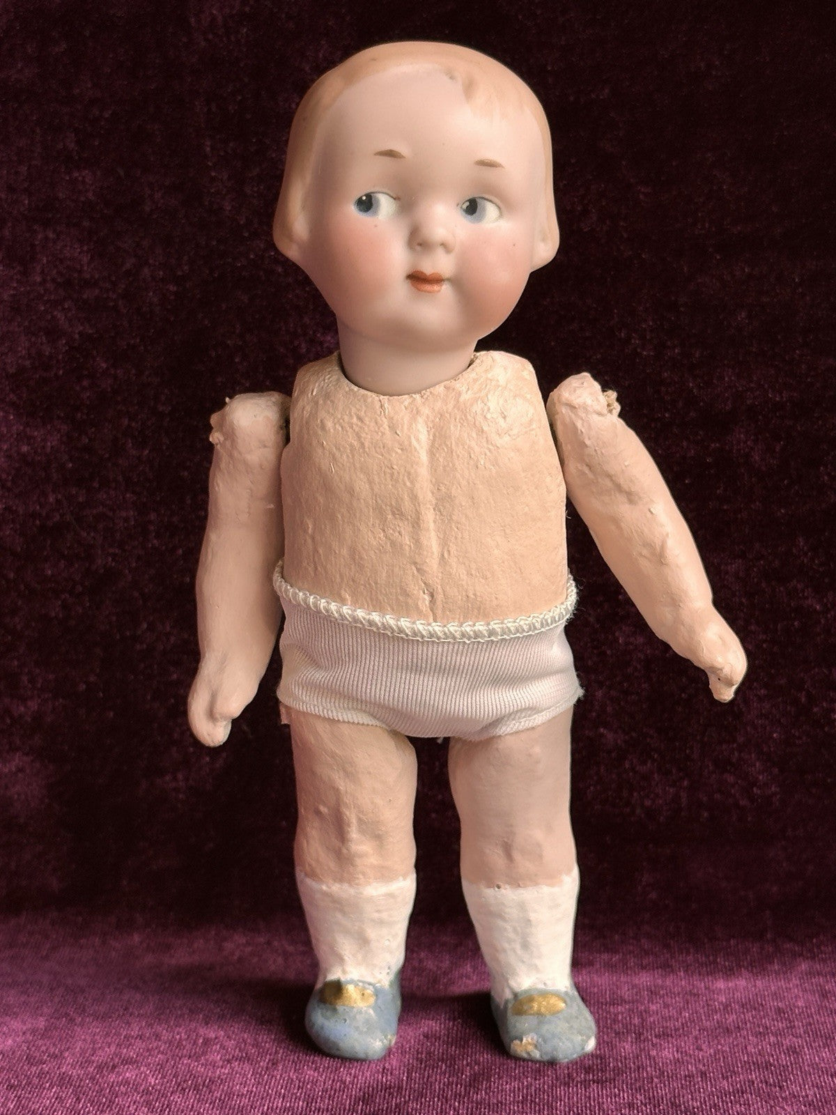 Antique German 6.75” Armand Marseille 210 Googly Eyes Bisque Head Doll