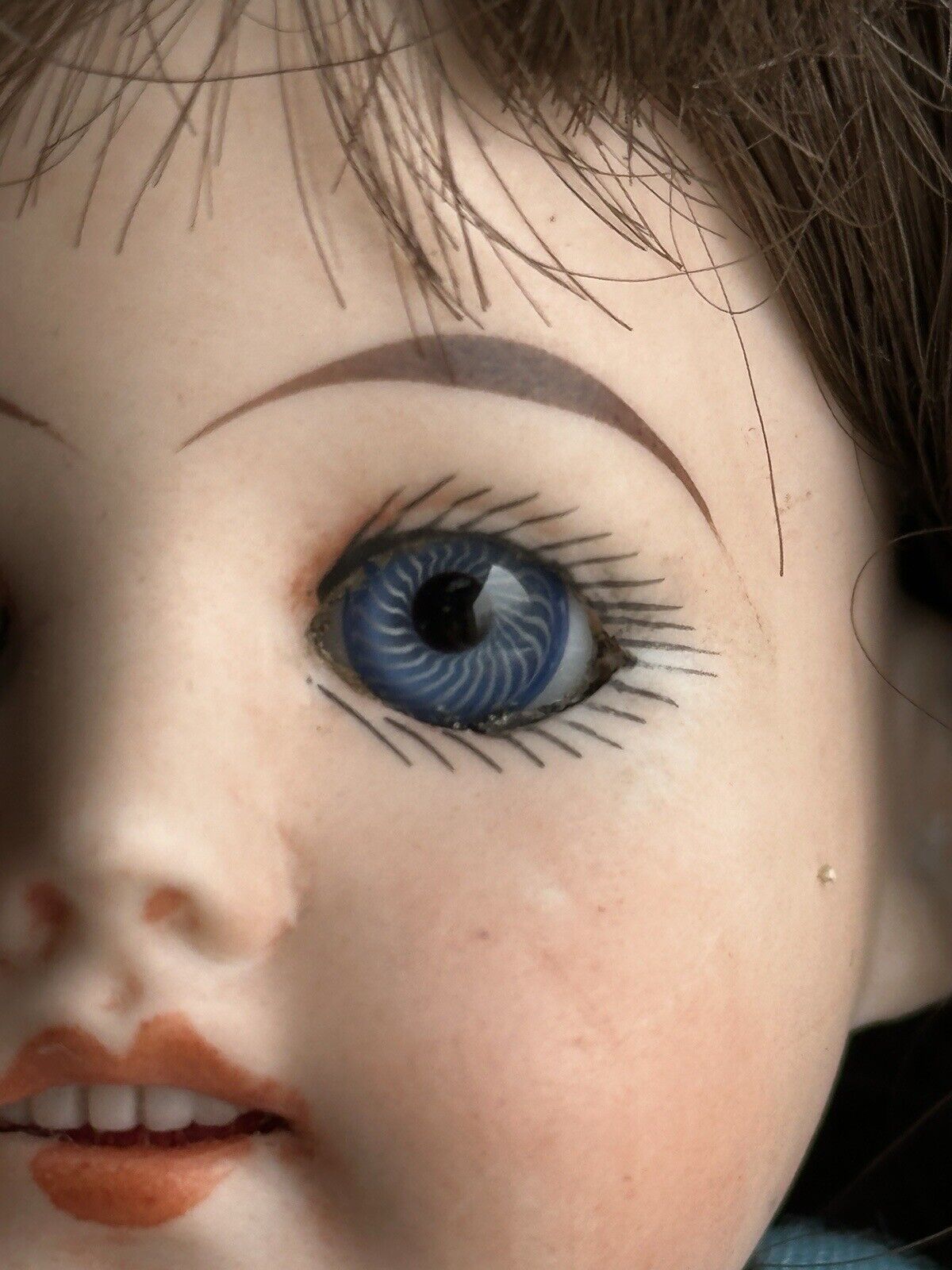 Antique German 12.5” Max Rader or Recknagel R DEP X Bisque Head Doll