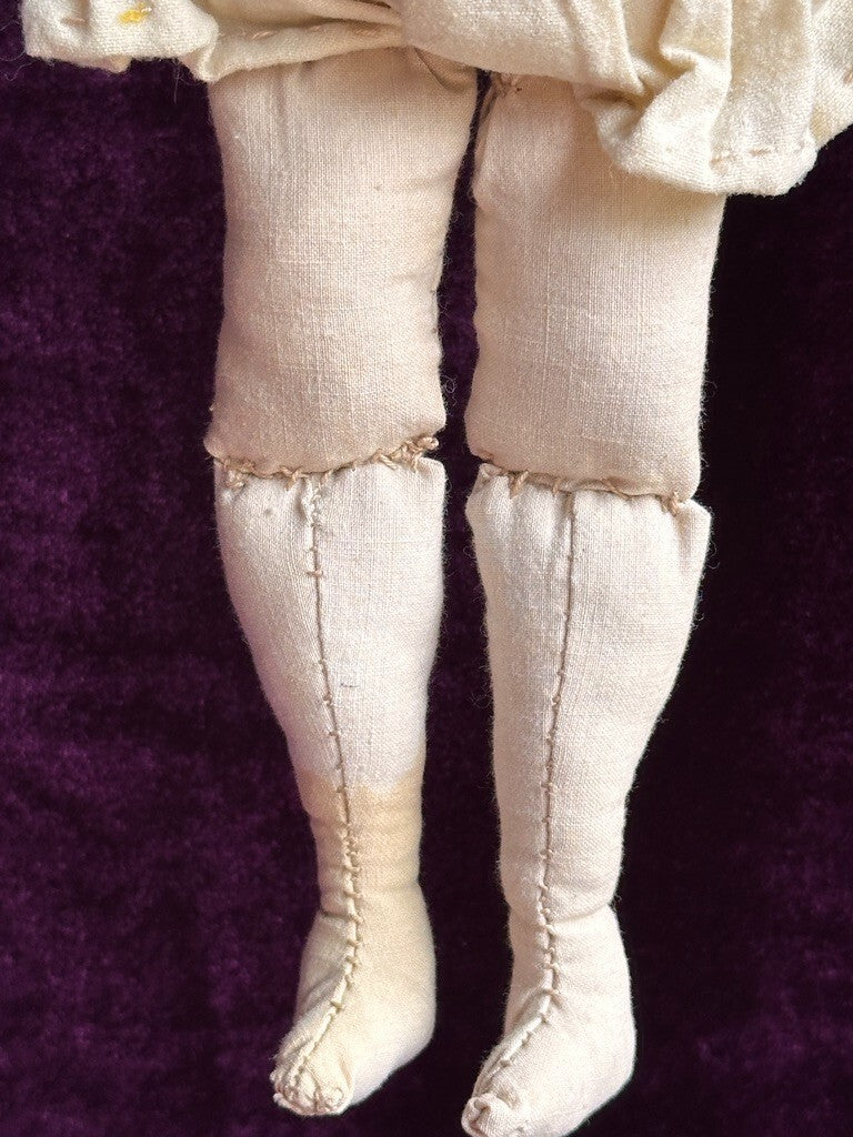 Very Rare 16” Antique German Glass Eyes Parian China Bisque Head Fashion Doll