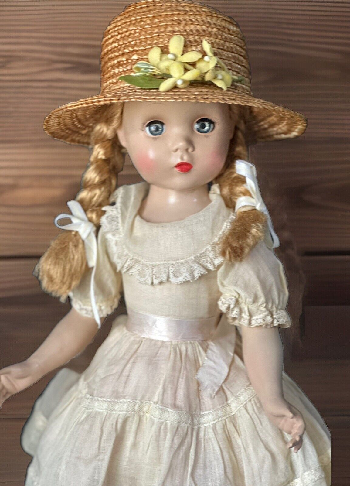 Vintage Madame Alexander 16” Polly Pigtails Hard Plastic Doll Tagged Outfit