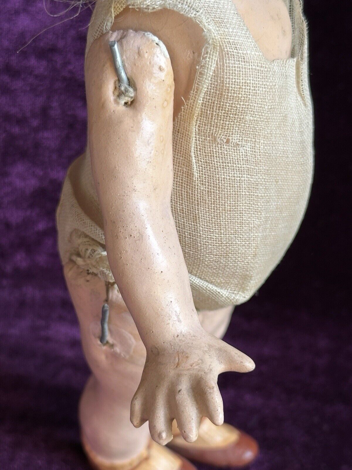 Rare Antique German 9” Gebruder Heubach 8420 Side Glancing Eyes Bisque Doll