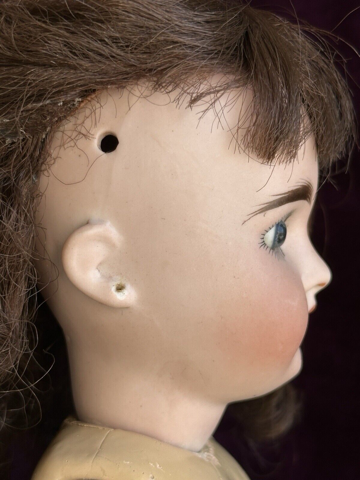 Antique German 13” Gebruder Kuhnlenz 44-24 Dep Bisque Head Doll