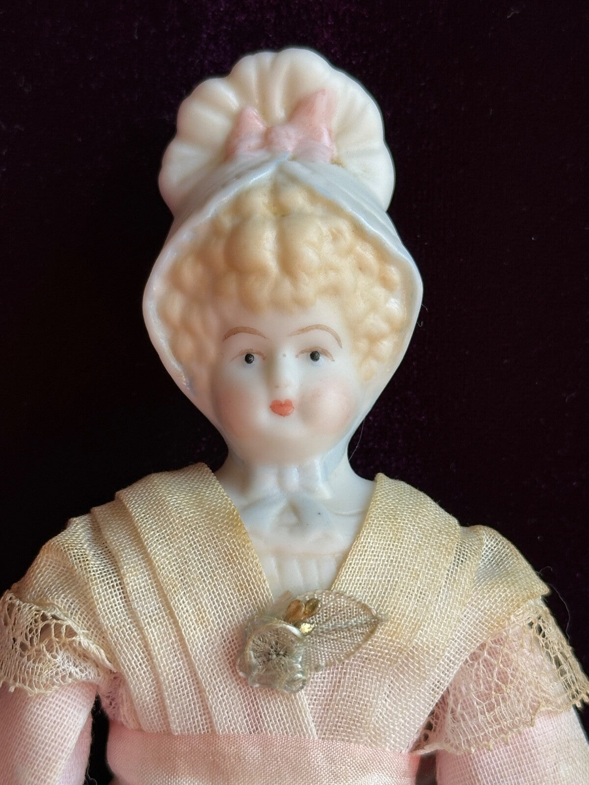 Vintage 8.25” Miniature Reproduction of Antique German Hertwig Parian Doll