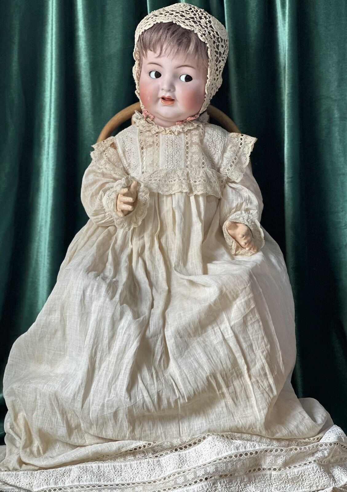 Large 24” Antique German Simon & Halbig Kammer & Reinhardt Flirty Eyes Baby Doll