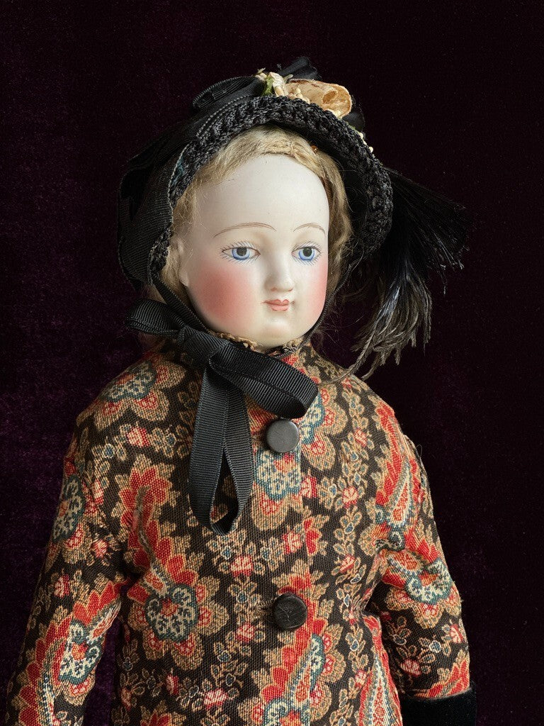 Very Rare 21” Barrois French Fashion Poupee Bisque Head Doll – Painted Eyes