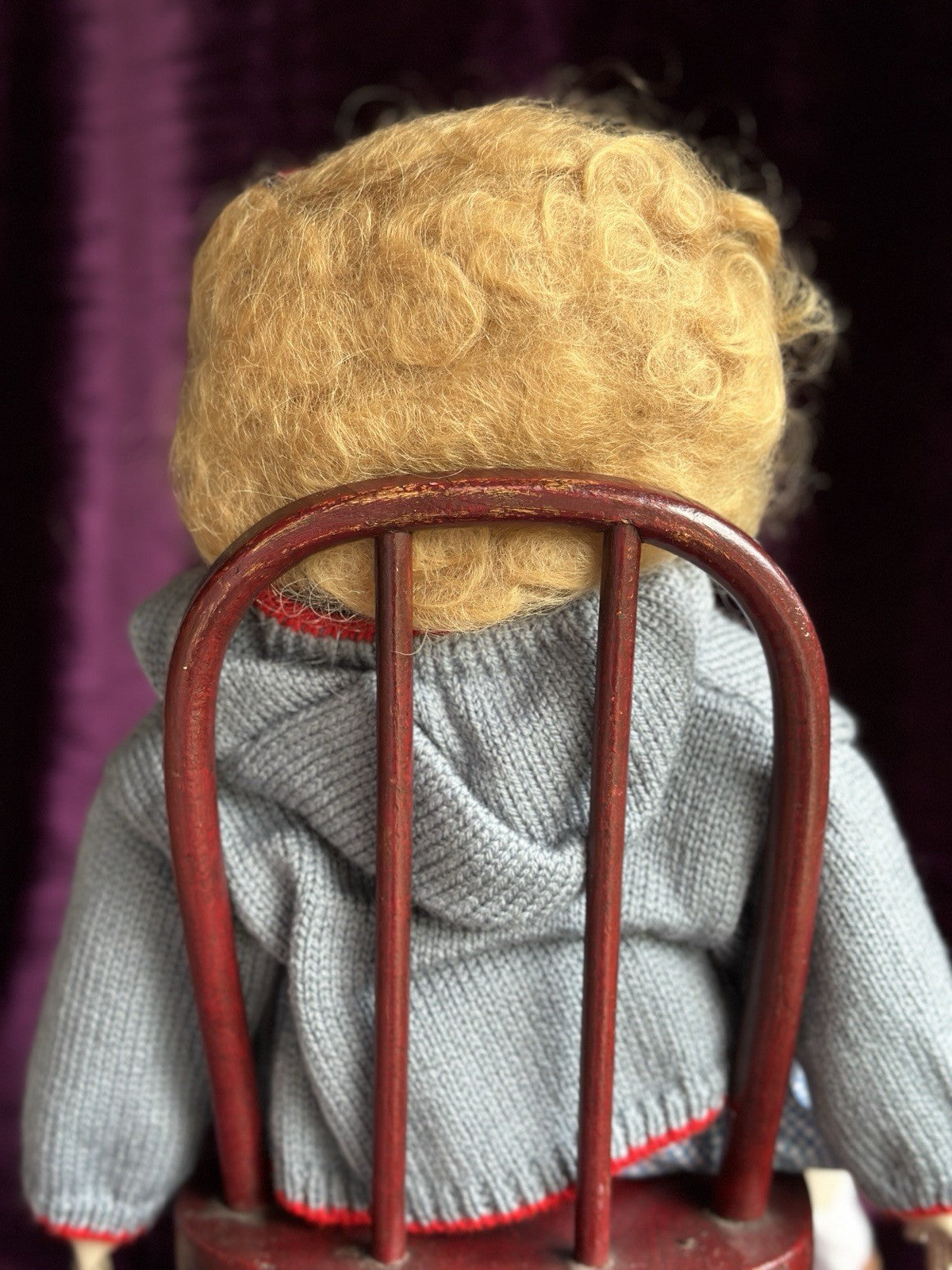 Very Rare OOAK 21” French Artist Malou Ancelin Leather Handmade Signed Doll