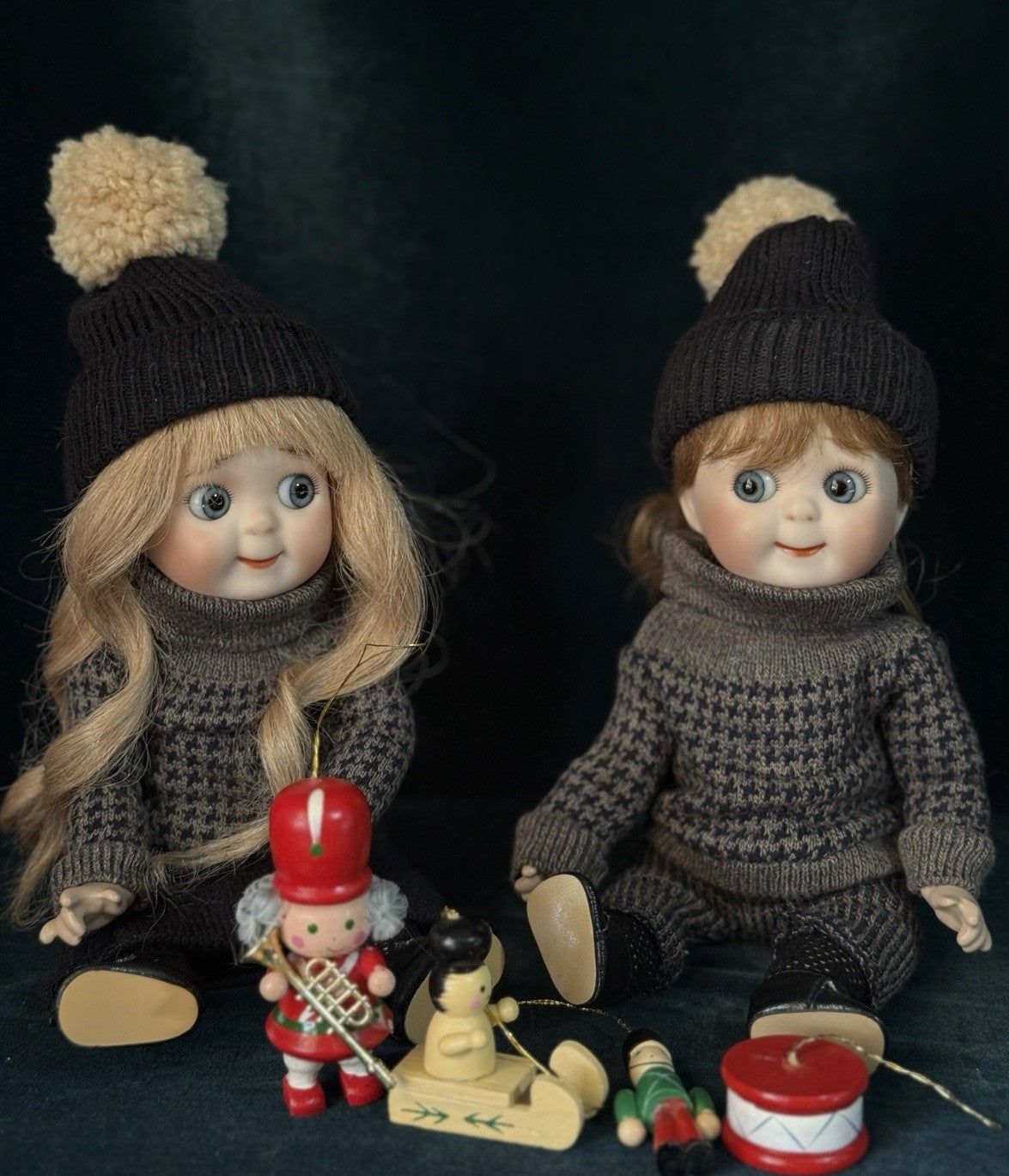 Lot Of 2 Vintage Reproduction of Antique German JDK 221 Googly Eyes 10” Dolls