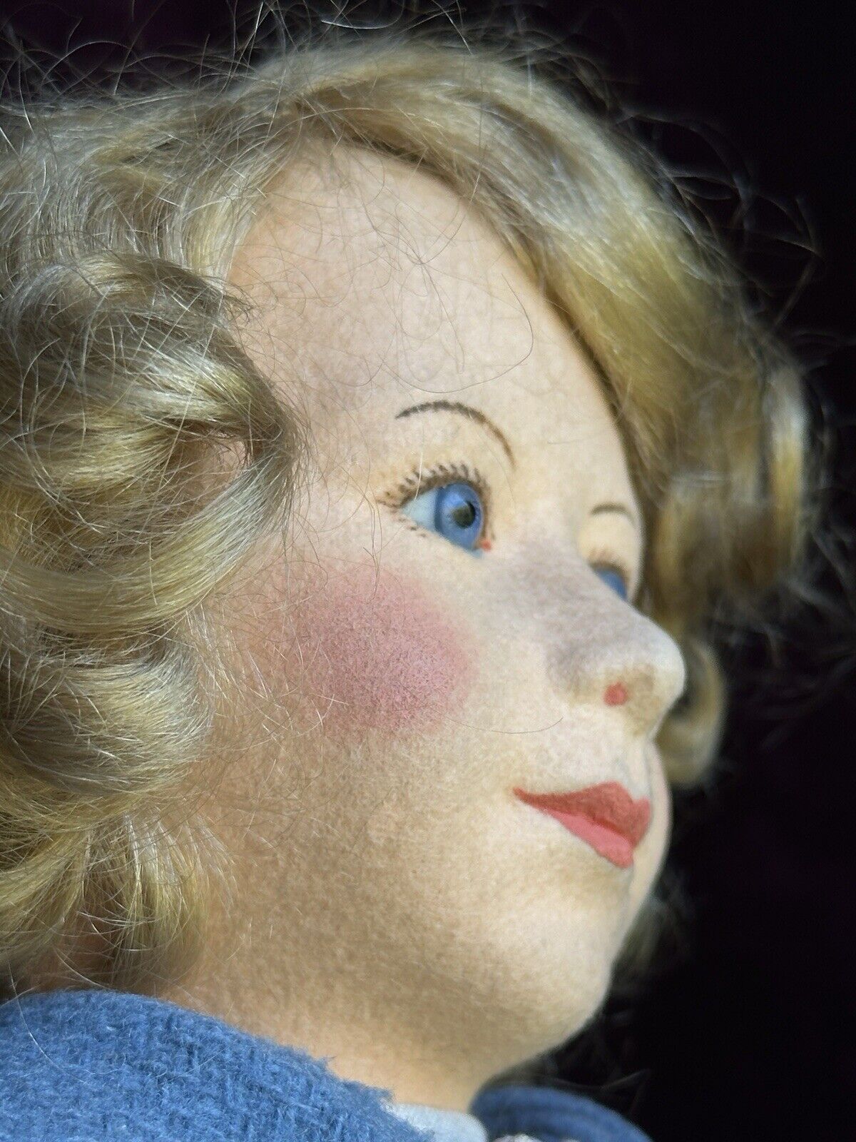 Vintage 18” Original Chad Valley Cloth Princess Elizabeth Doll Made in England