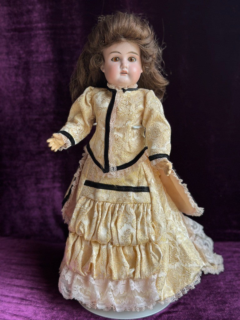 Antique German 18" Edmund Steiner marked EUSt Bisque Head Composition Body Doll