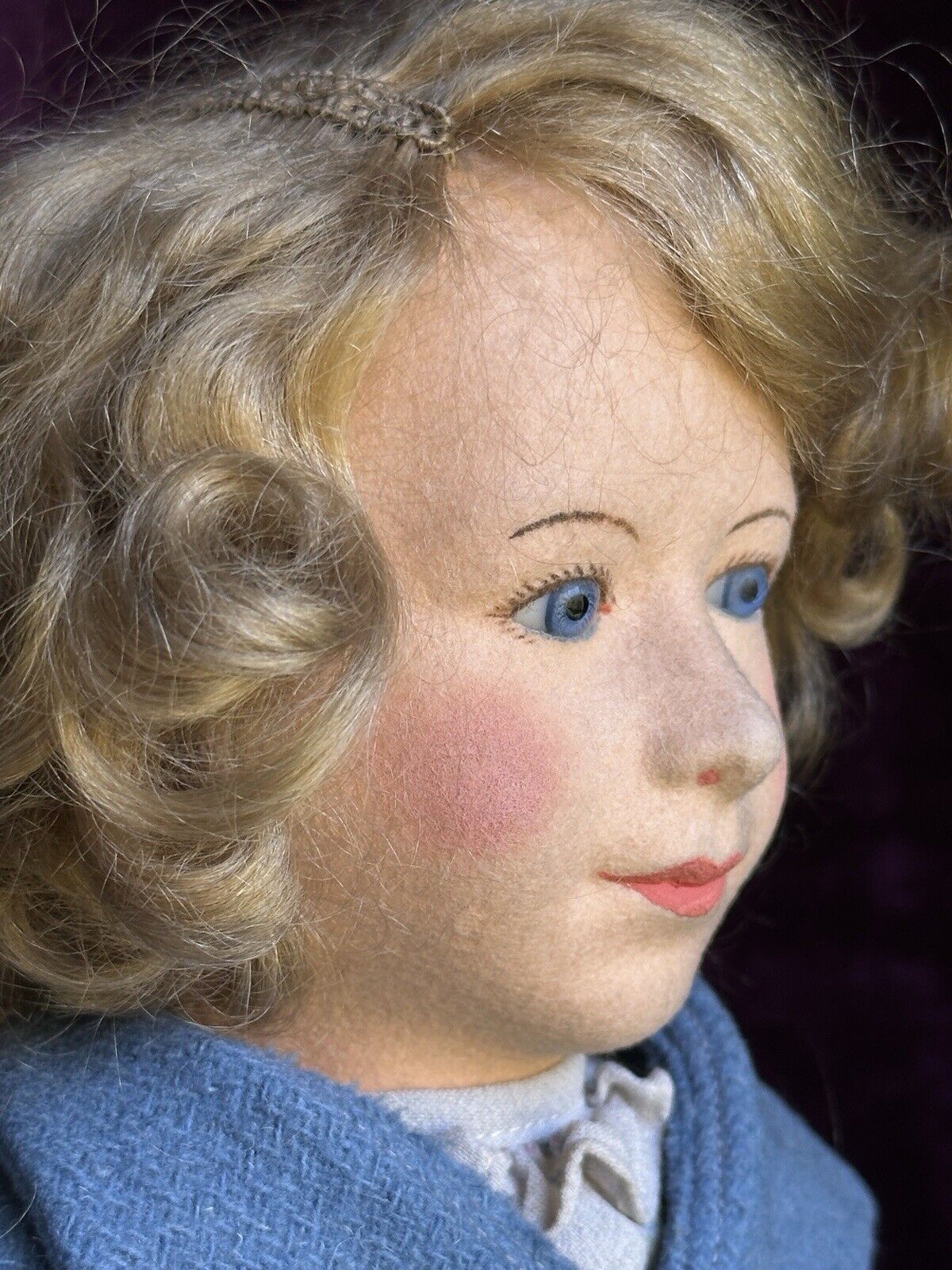 Vintage 18” Original Chad Valley Cloth Princess Elizabeth Doll Made in England