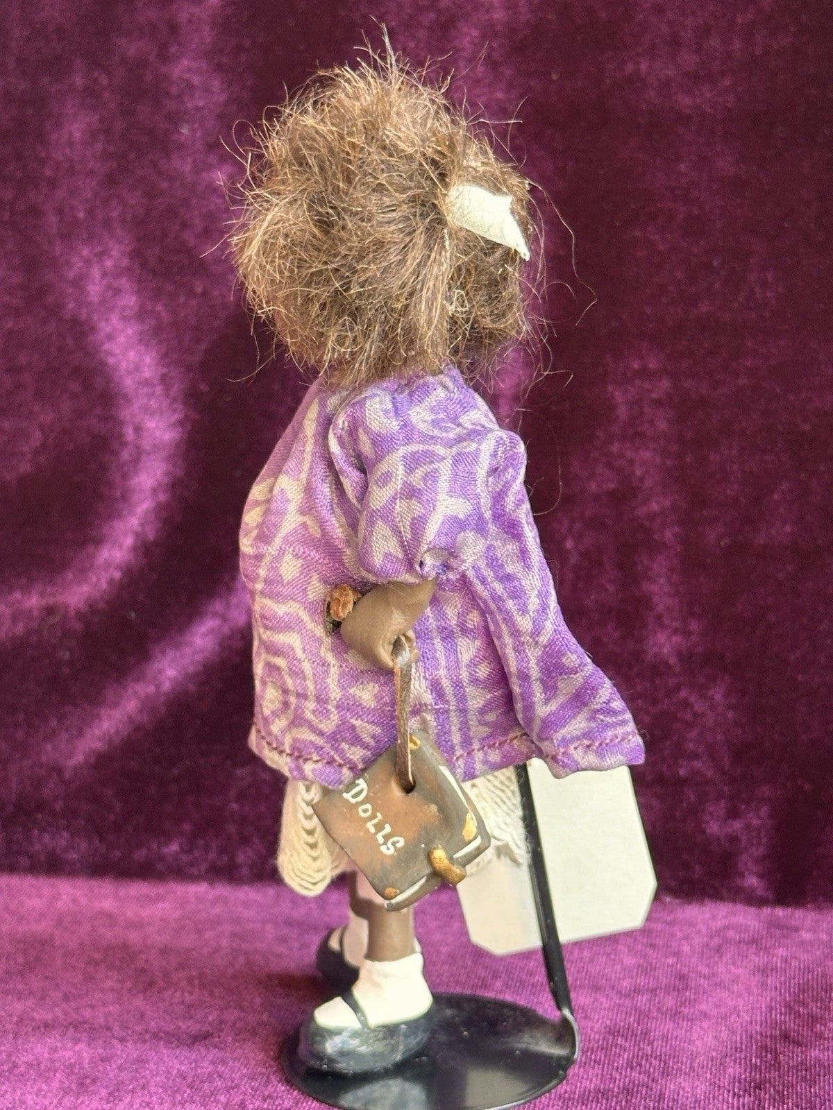OOAK Miniature Handmade Elizabeth Cooper Polymer Clay Cloth African Girl Doll