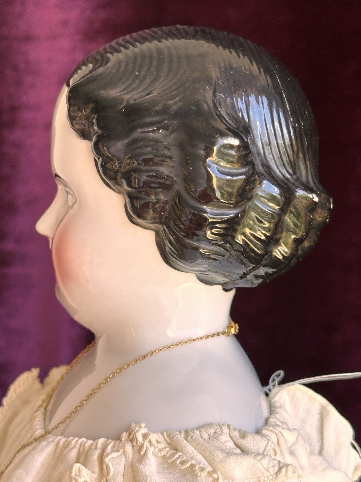 Antique German 23” Flat Top Highbrow China Shoulder Head Doll