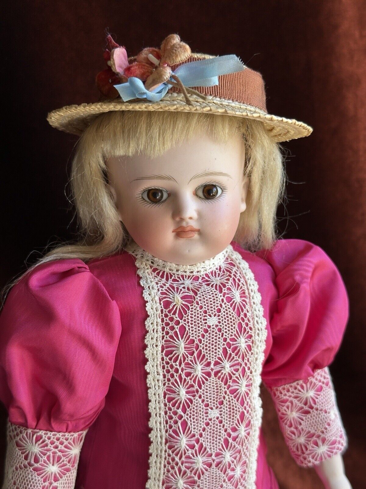 Antique German 14” Early Kestner Closed Mouth Bisque Shoulder Head Doll