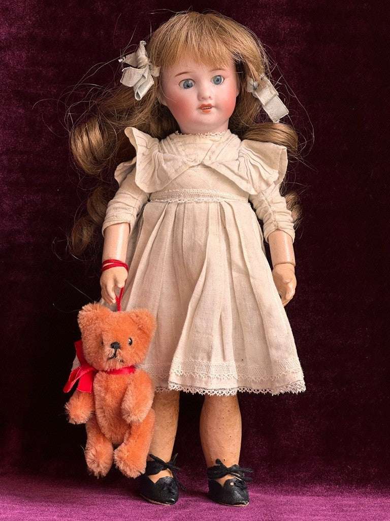 Antique French 10.25” Bleuette SFBJ France 301 Bisque Head Doll