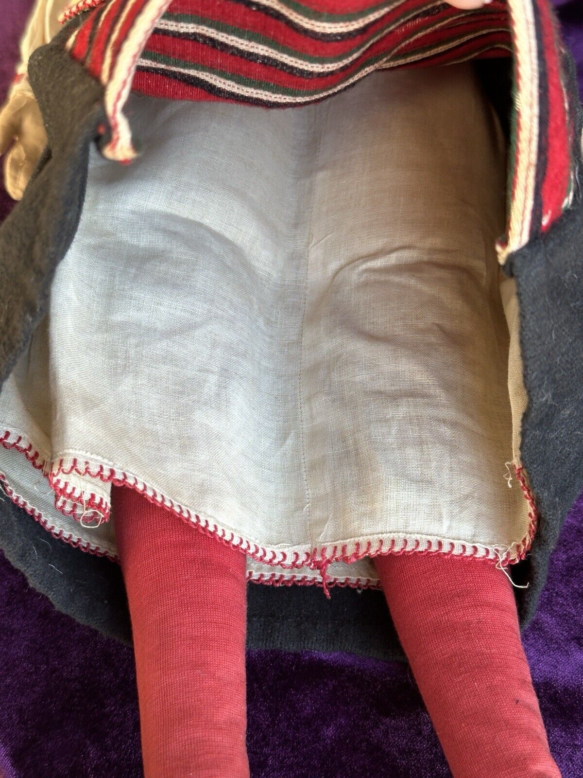 Antique European 24” Cloth Boudoir Style Greta Doll Made In Sweden