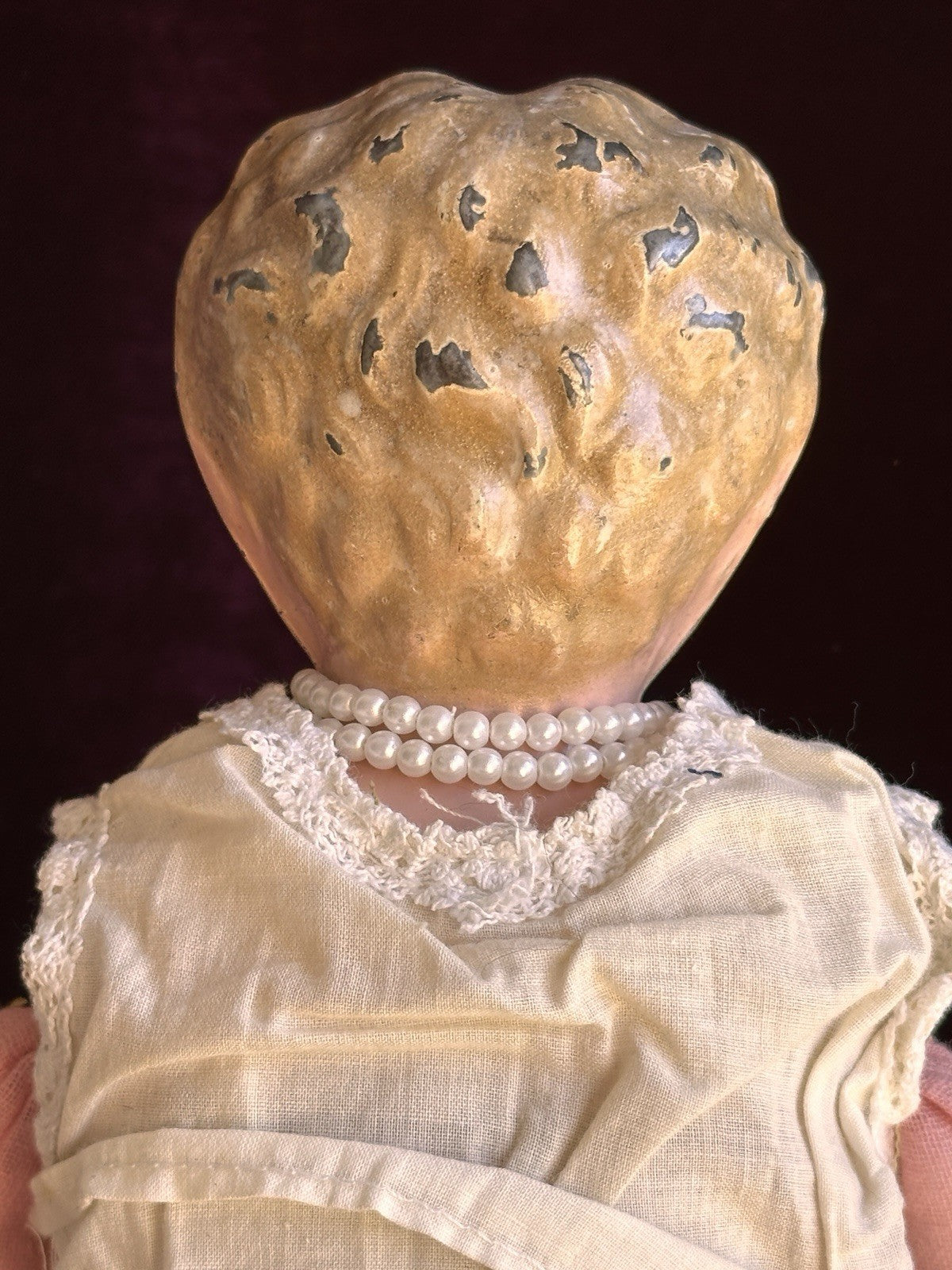 Antique German 16” Minerva Metal Tin Head Doll