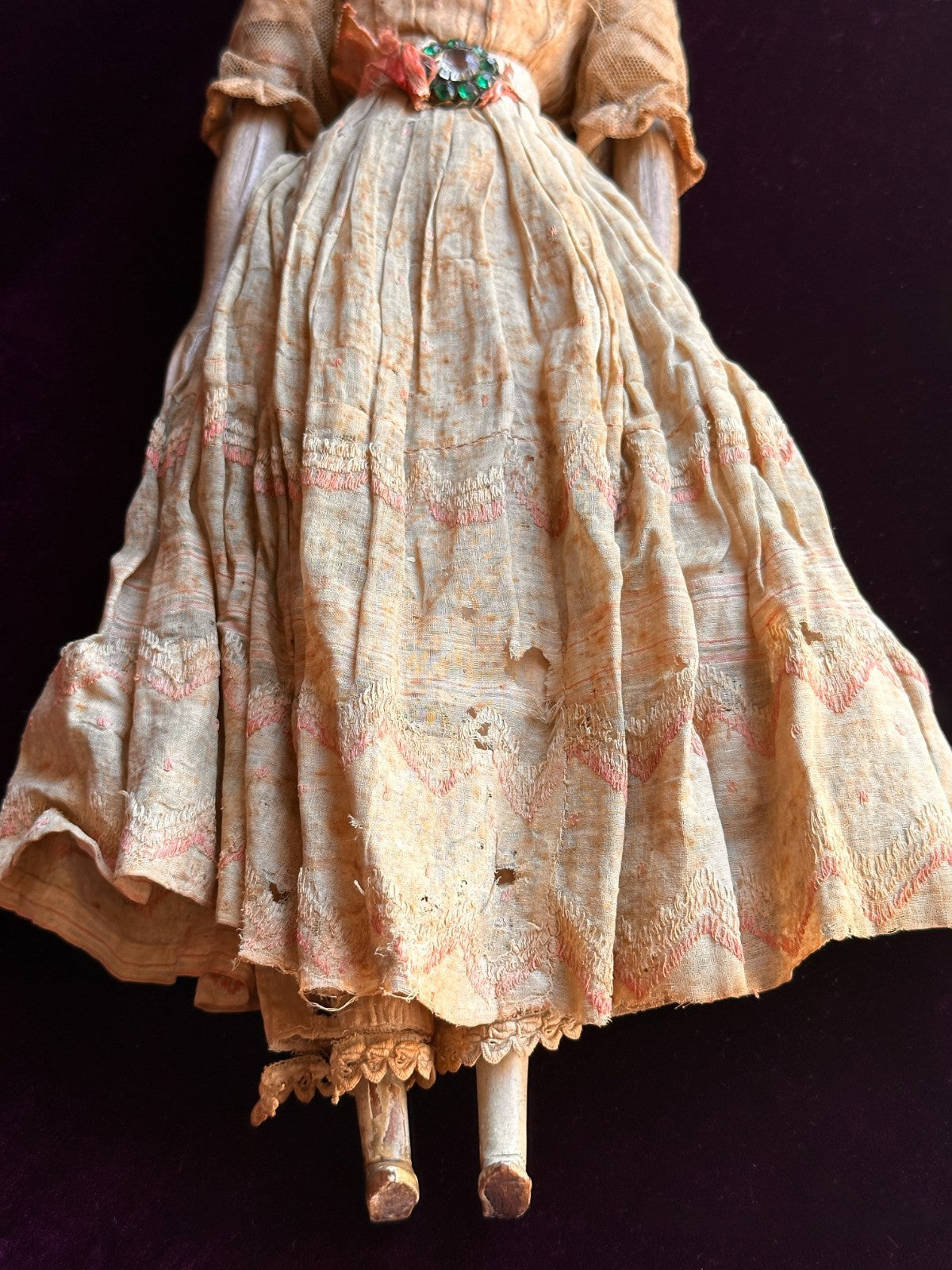 Large Antique German 18” Papier Mache Milliner’s Model Spill Curls Doll