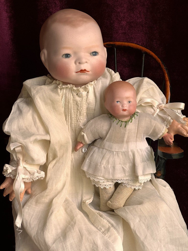 2 Antique German Grace Putnam & Armand Marseille Dream Baby Bisque Head Dolls